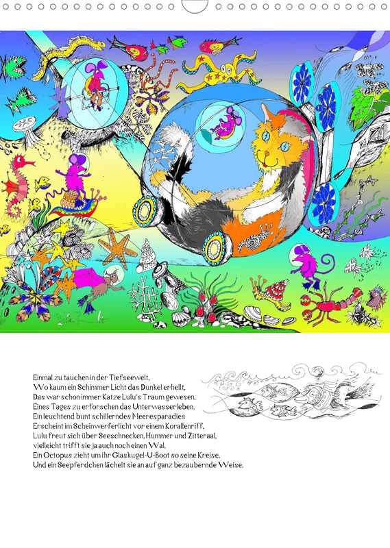 Posterbuch ohne Kalendarium / A3 / Ein phantastischer Katzenkalender: Magisches Katzenland