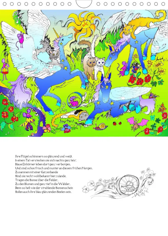 Posterbuch ohne Kalendarium/ A4 / Ein phantastischer Katzenkalender: Magisches Katzenland