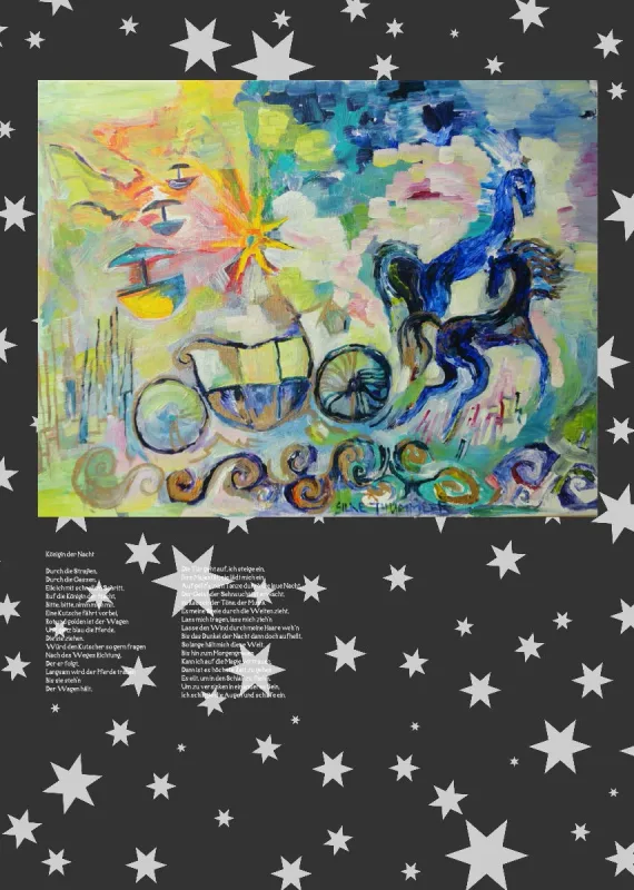 Posterbuch ohne Kalendarium / A4 / Eine Herde blauer Pferde