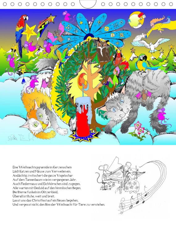 Posterbuch ohne Kalendarium/ A4 / Ein phantastischer Katzenkalender: Magisches Katzenland