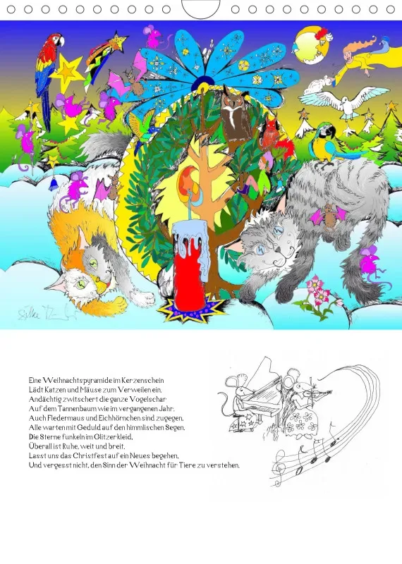 Posterbuch ohne Kalendarium/ A4 / Ein phantastischer Katzenkalender: Magisches Katzenland