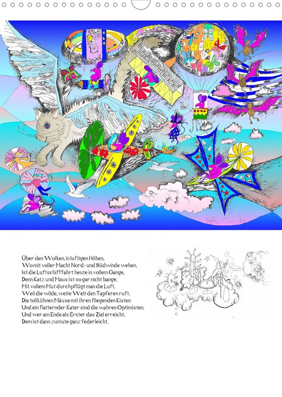 Posterbuch ohne Kalendarium / A3 / Ein phantastischer Katzenkalender: Magisches Katzenland