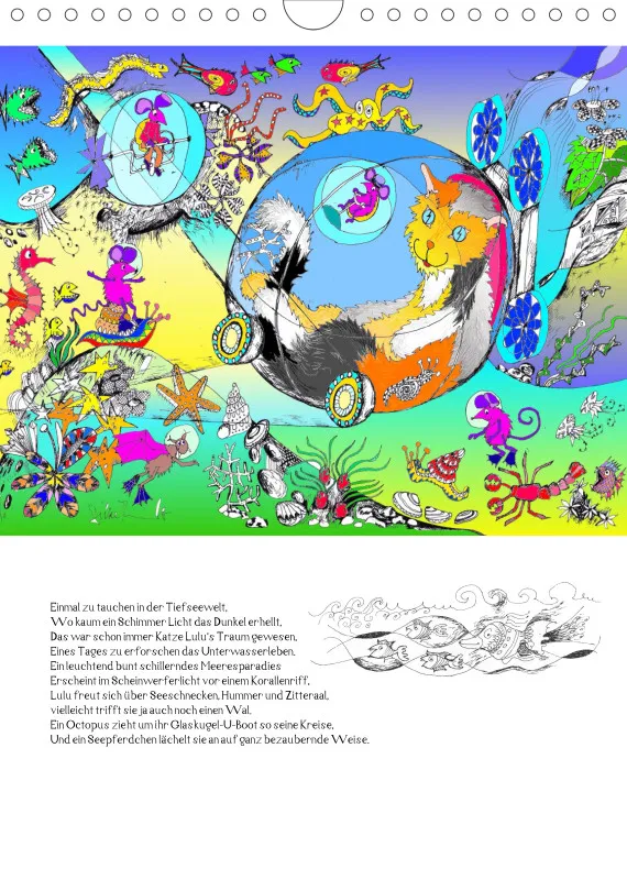 Posterbuch ohne Kalendarium/ A4 / Ein phantastischer Katzenkalender: Magisches Katzenland