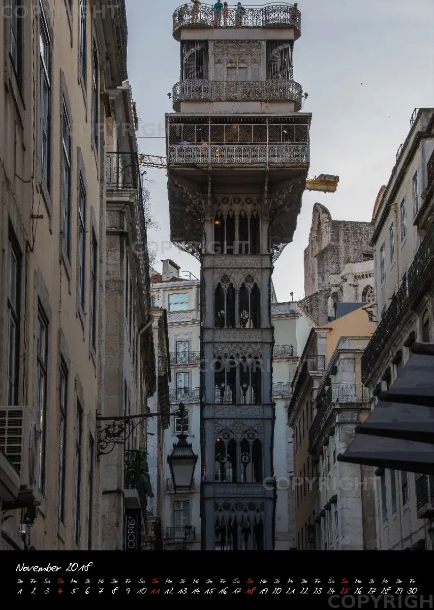 (17) Bildkalender A3 hoch - Lissabon 2018