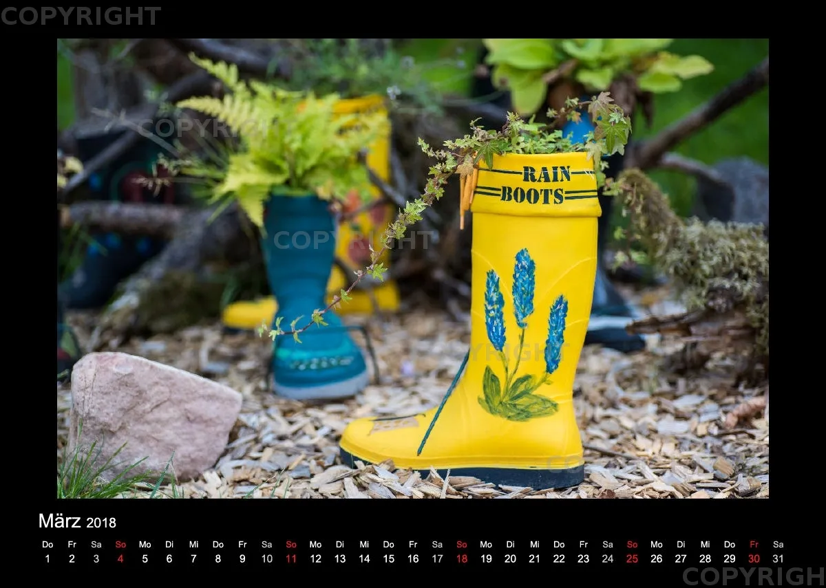 (46) Bildkalender A4 quer - Gartenschau 2018