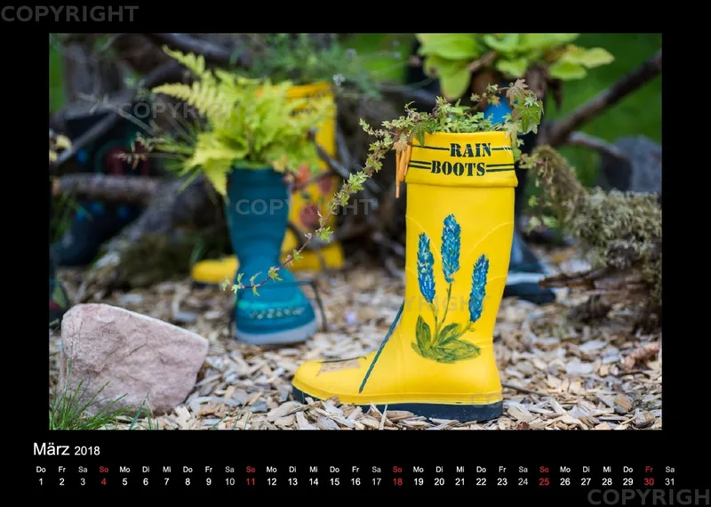 (46) Bildkalender A4 quer - Gartenschau 2018