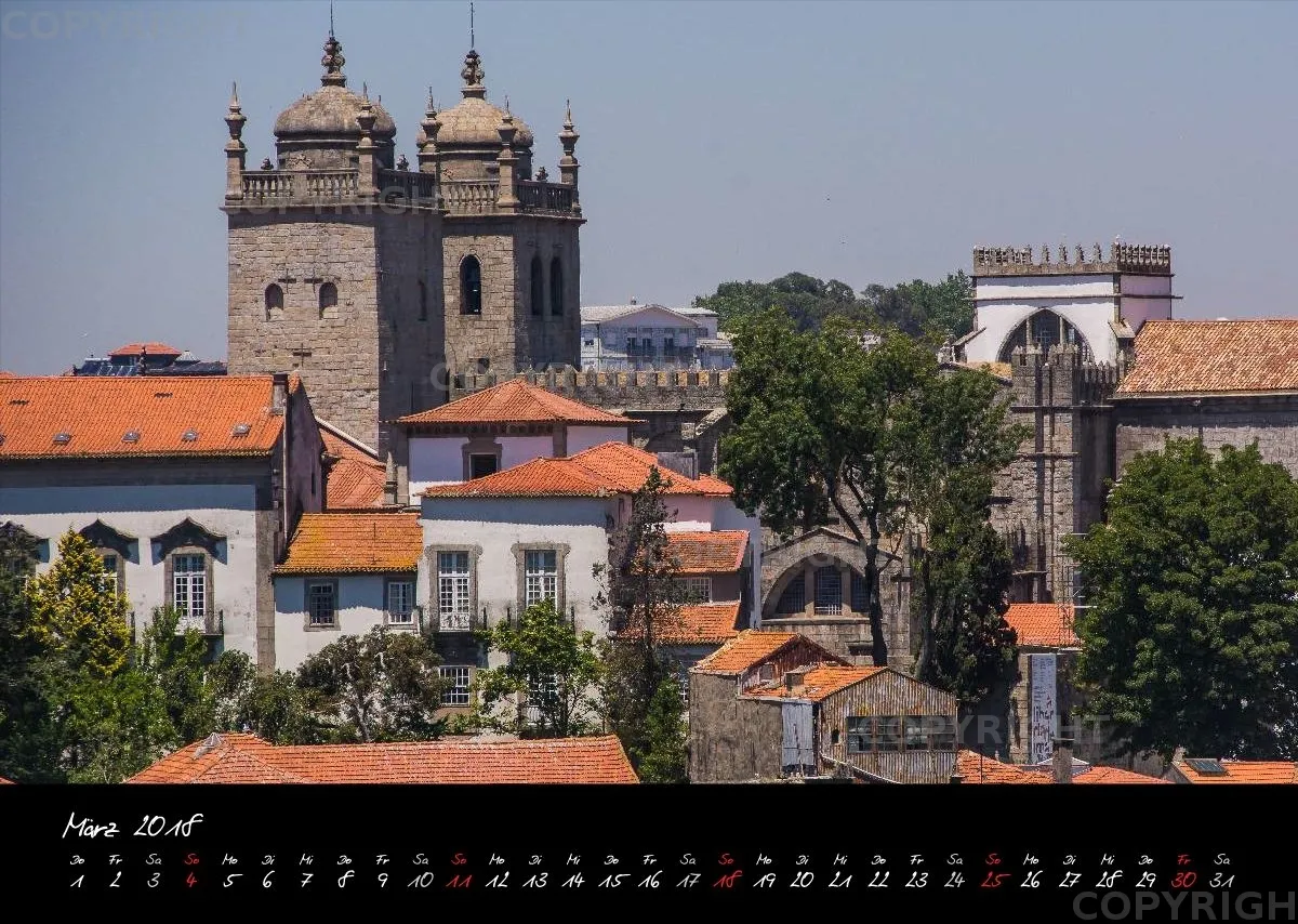 (18) Bildkalender A3 quer - Porto 2018