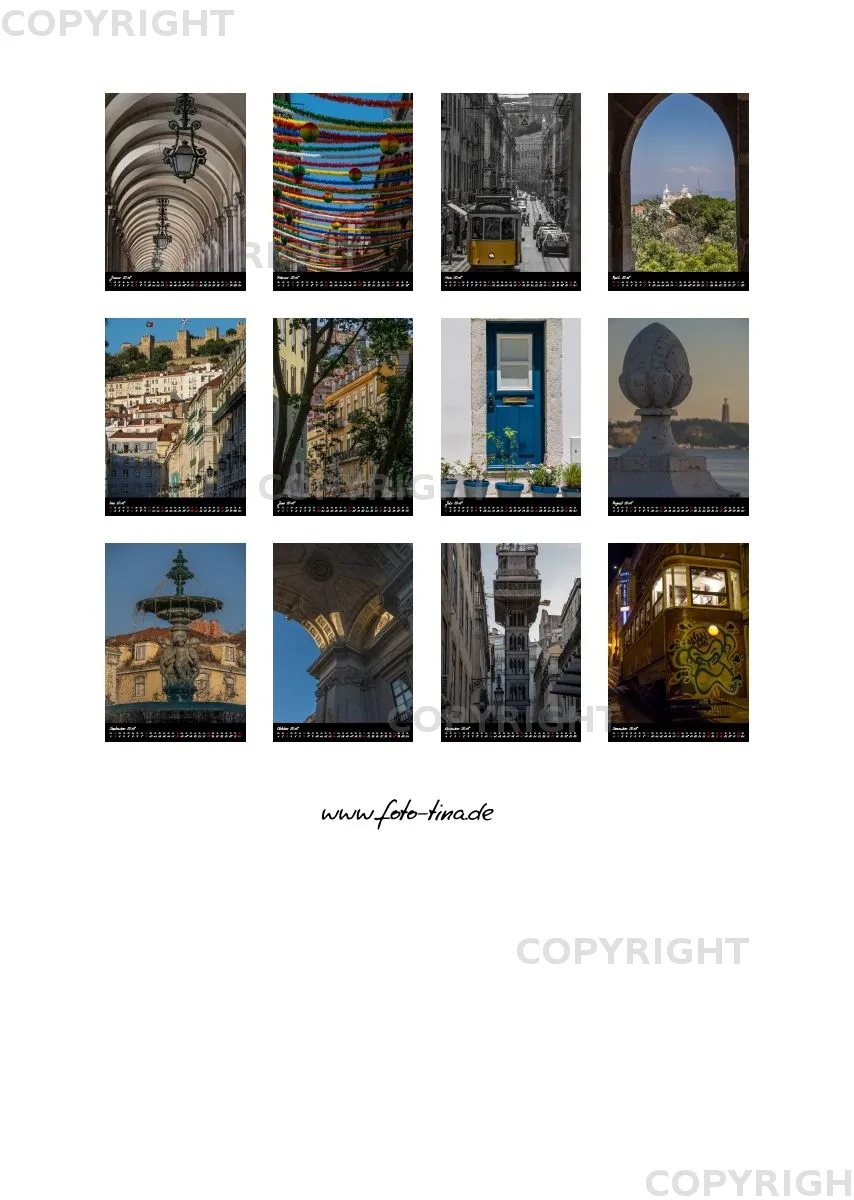 (17) Bildkalender A3 hoch - Lissabon 2018