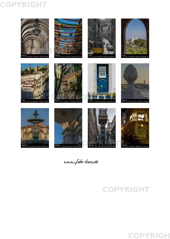 (17) Bildkalender A3 hoch - Lissabon 2018