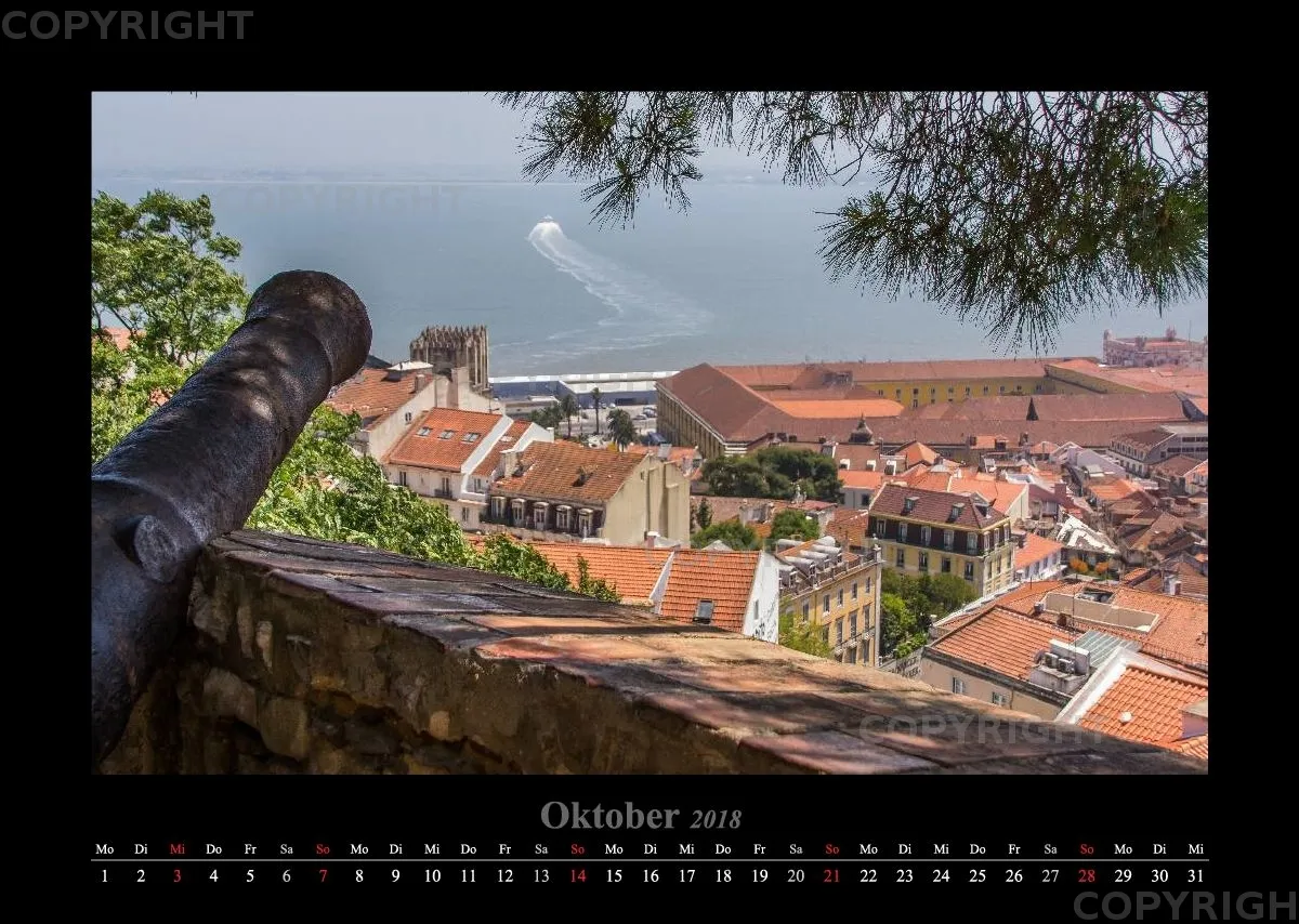 (16) Bildkalender A3 quer - Lissabon 2018