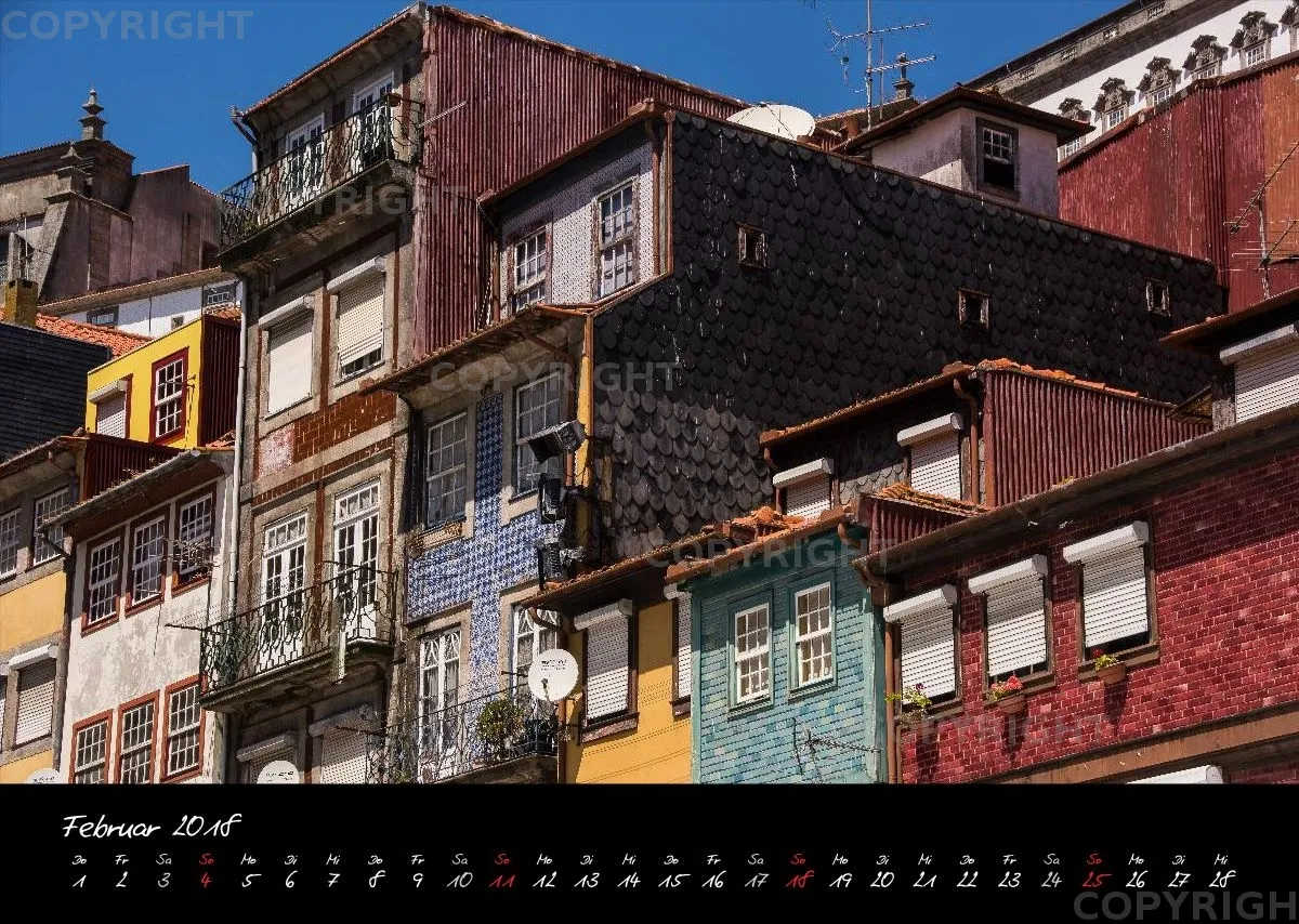 (18) Bildkalender A3 quer - Porto 2018