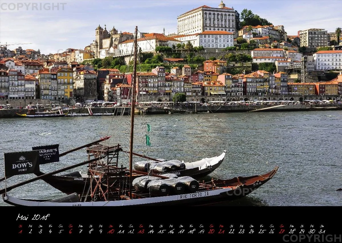(18) Bildkalender A3 quer - Porto 2018