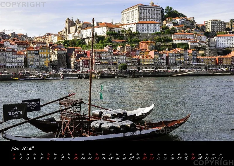 (18) Bildkalender A3 quer - Porto 2018