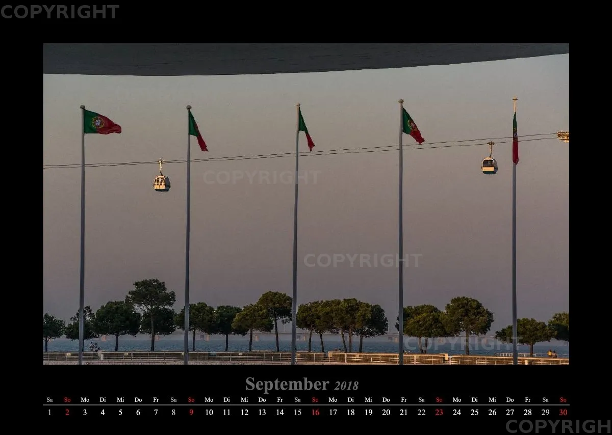 (16) Bildkalender A3 quer - Lissabon 2018