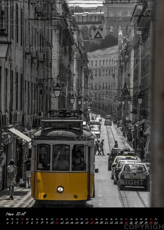 (17) Bildkalender A3 hoch - Lissabon 2018