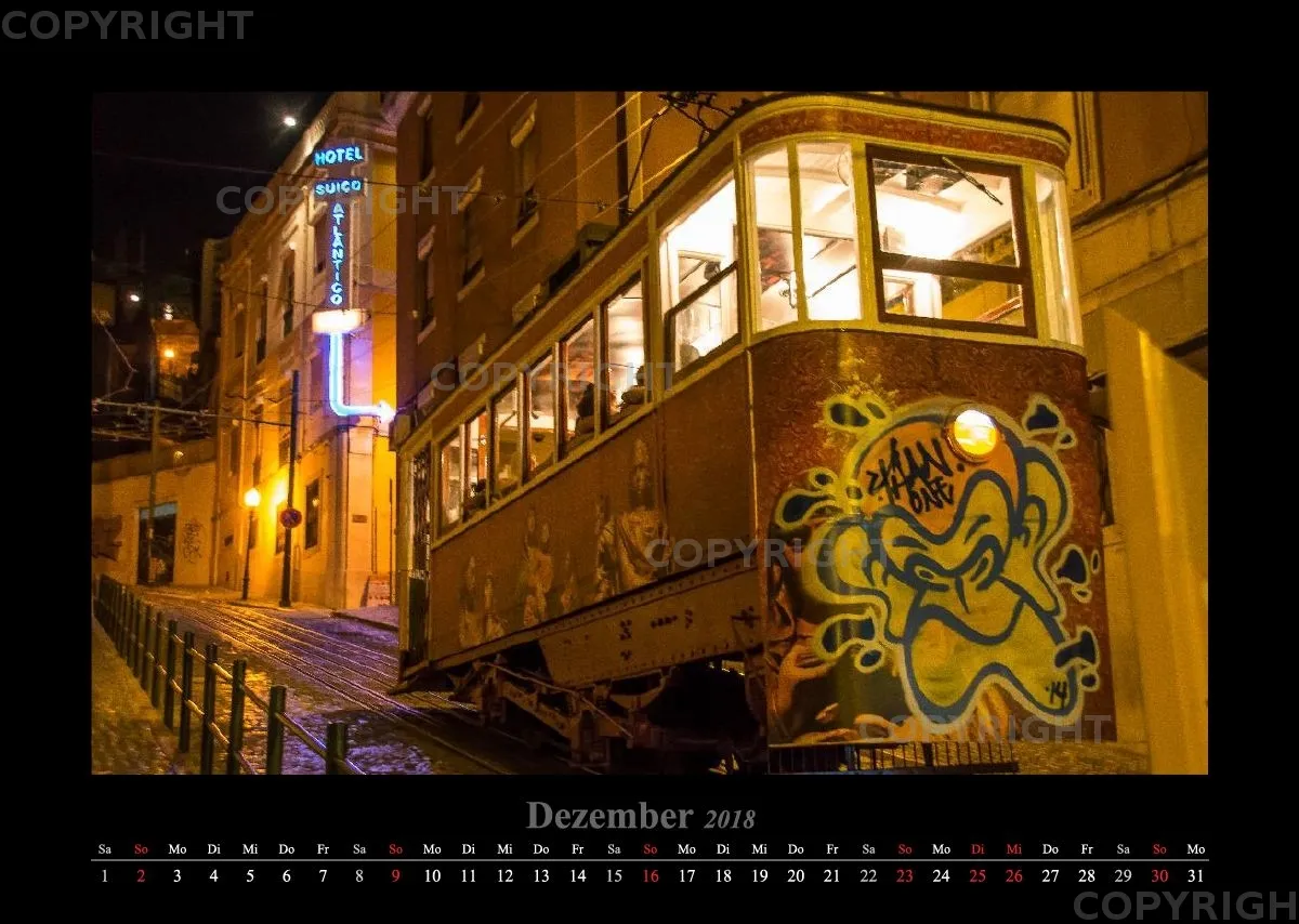 (16) Bildkalender A3 quer - Lissabon 2018