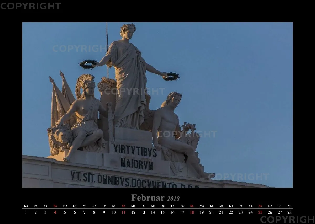 (16) Bildkalender A3 quer - Lissabon 2018