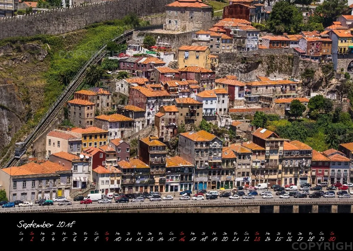 (18) Bildkalender A3 quer - Porto 2018