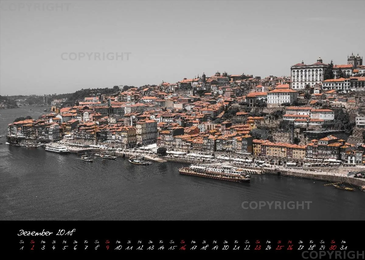(18) Bildkalender A3 quer - Porto 2018