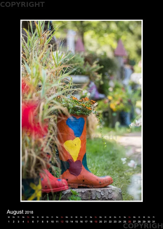 (48) Bildkalender A4 hoch - Gartenschau 2018