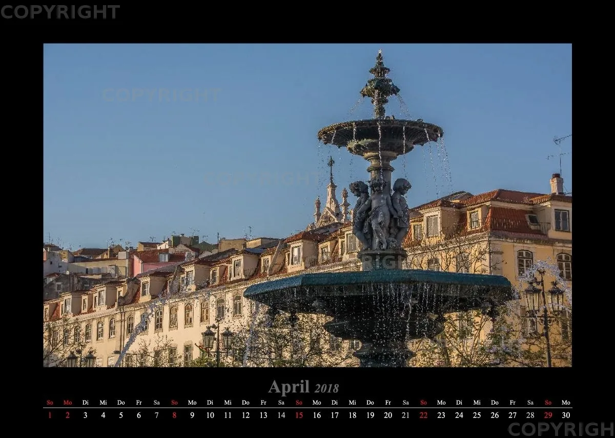 (16) Bildkalender A3 quer - Lissabon 2018