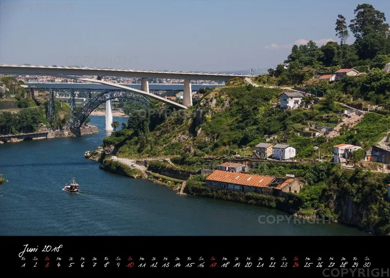 (18) Bildkalender A3 quer - Porto 2018