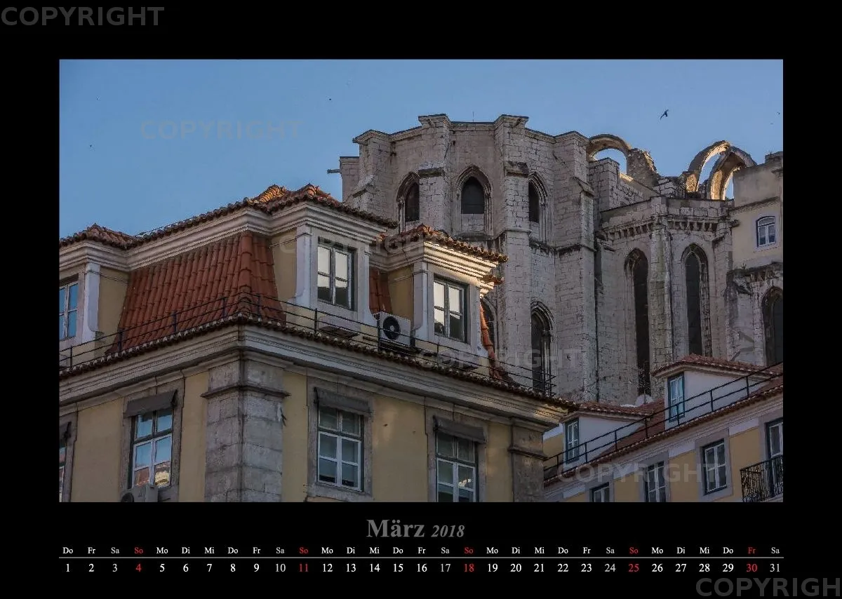 (16) Bildkalender A3 quer - Lissabon 2018
