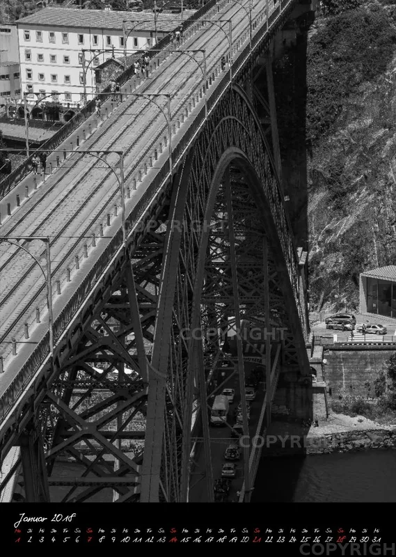 (19) Bildkalender A3 hoch - Porto 2018