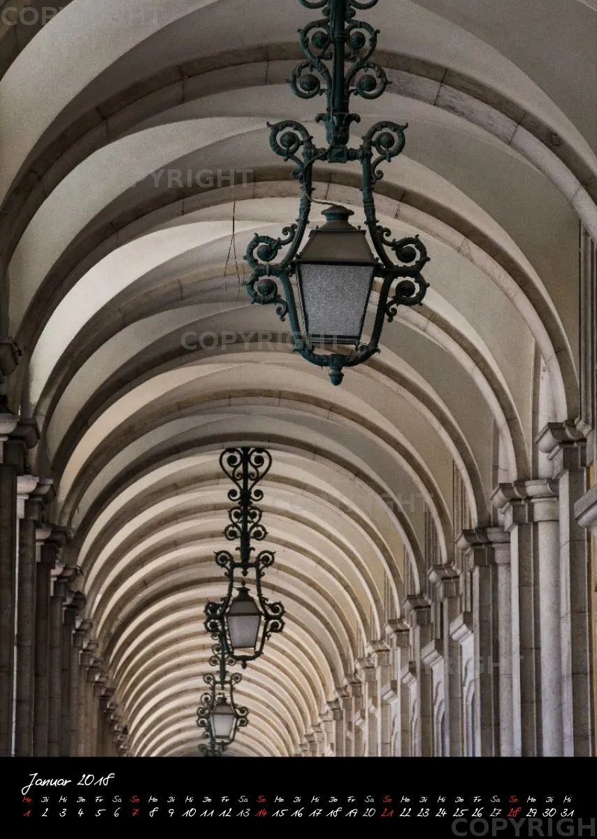 (17) Bildkalender A3 hoch - Lissabon 2018