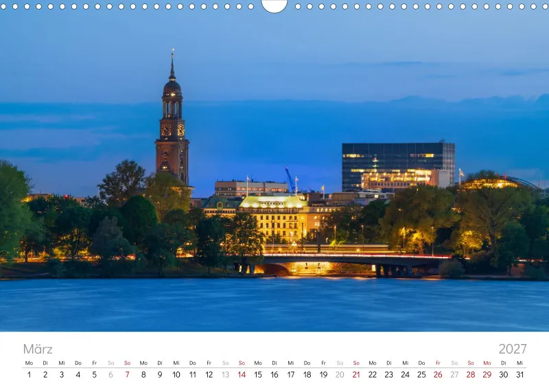 Hamburg Kalender 2027 A3 Querformat