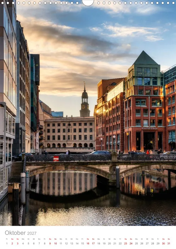 Hamburg Kalender 2027 A3 Hochformat