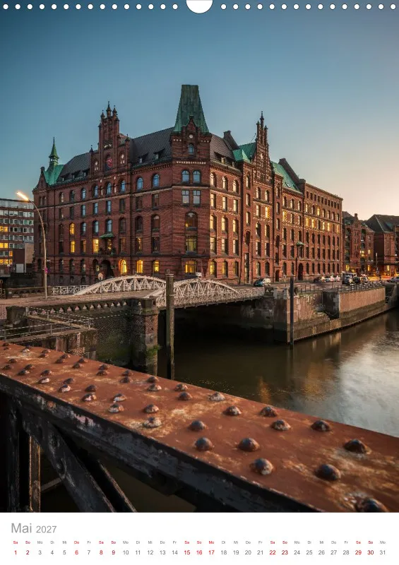 Hamburg Kalender 2027 A3 Hochformat