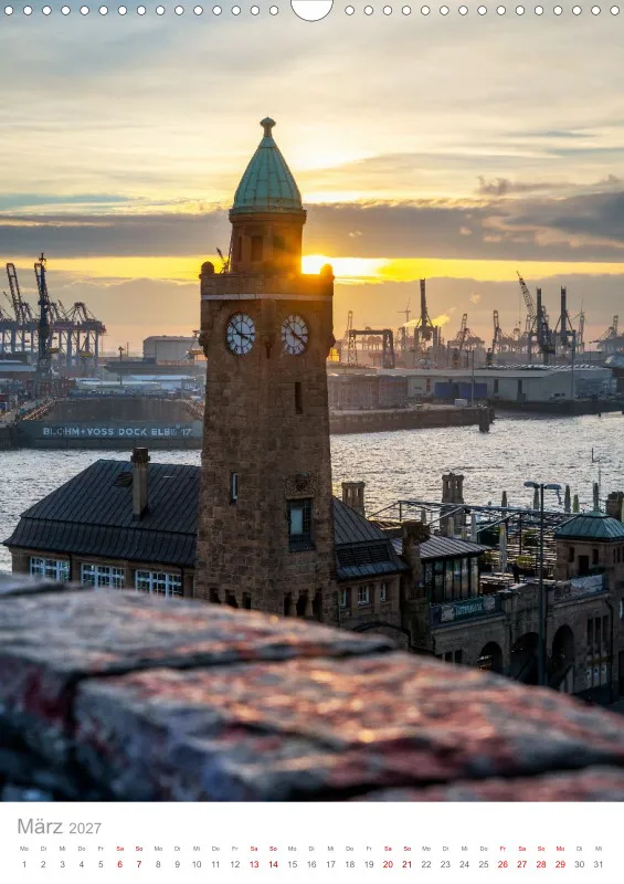 Hamburg Kalender 2027 A3 Hochformat