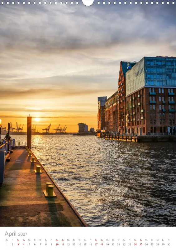 Hamburg Kalender 2027 A3 Hochformat