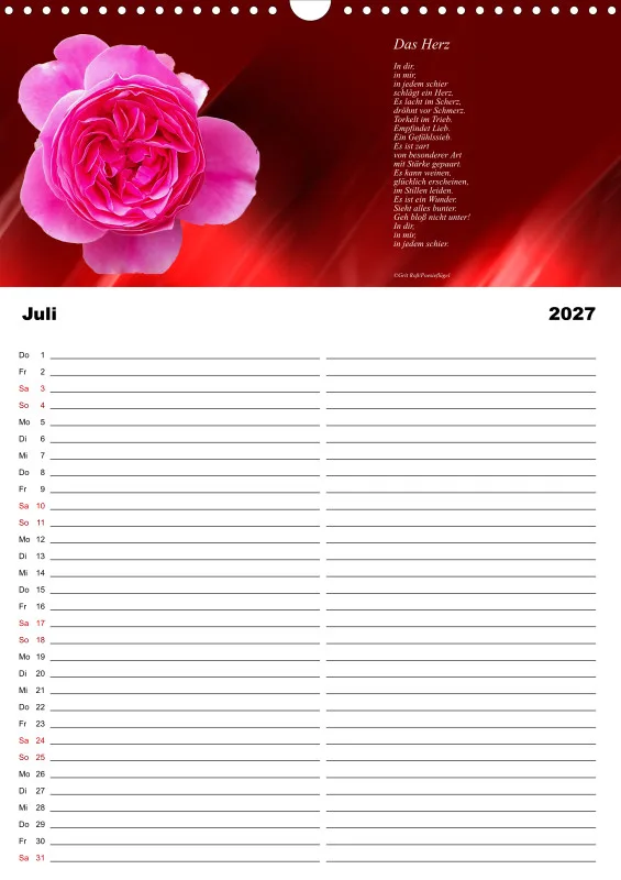 Familienplaner Poesieflügel - Blumenpoesie