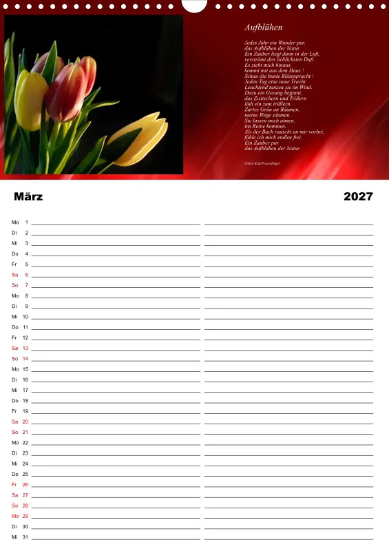 Familienplaner Poesieflügel - Blumenpoesie