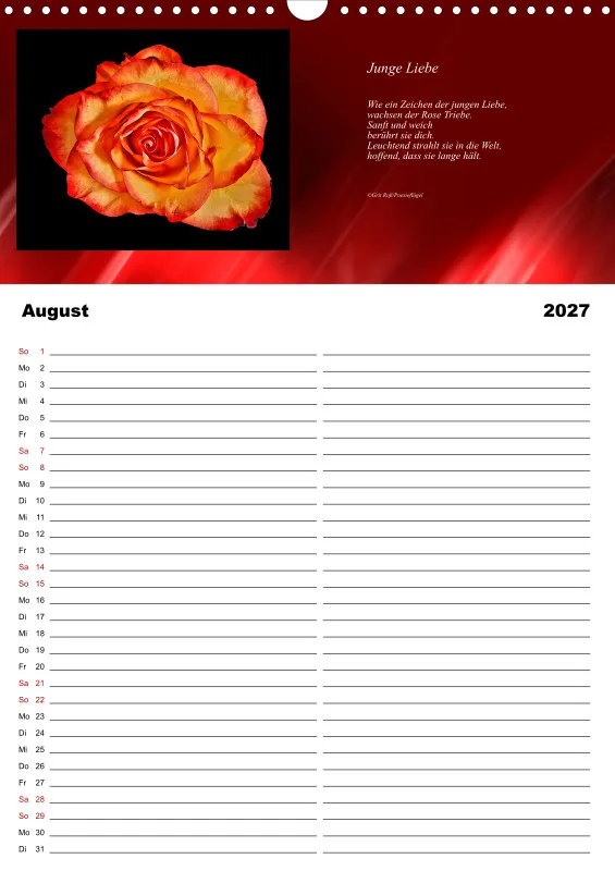 Familienplaner Poesieflügel - Blumenpoesie