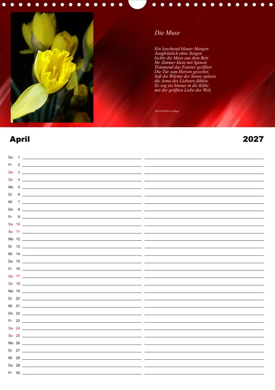 Familienplaner Poesieflügel - Blumenpoesie