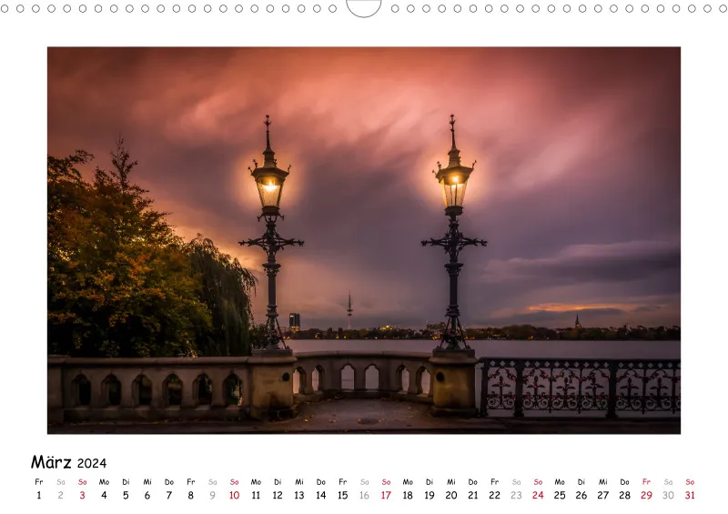 Hamburg - meine Perle Kalender 2024 Querformat DIN A3