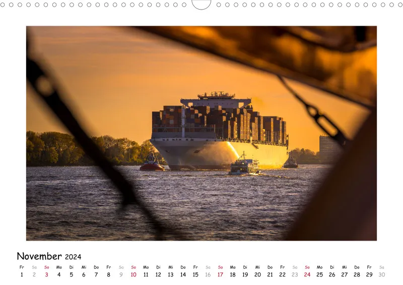 Hamburg - meine Perle Kalender 2024 Querformat DIN A3