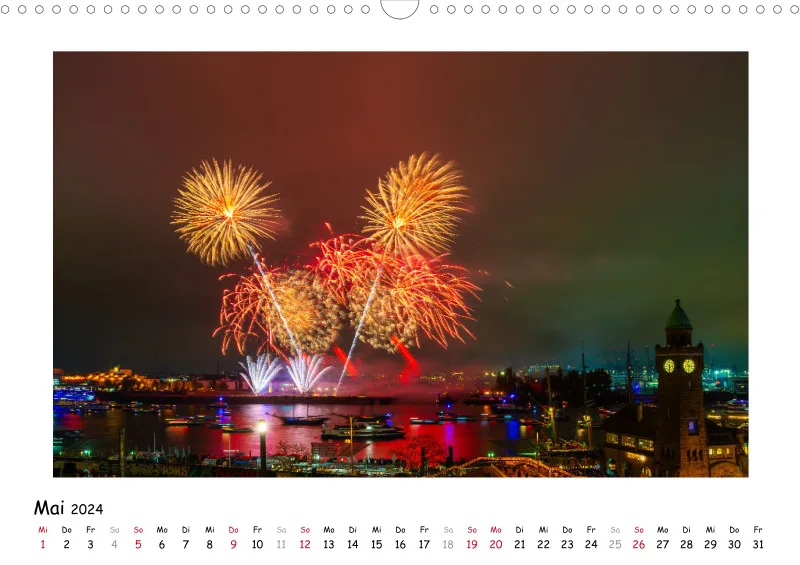 Hamburg - meine Perle Kalender 2024 Querformat DIN A3
