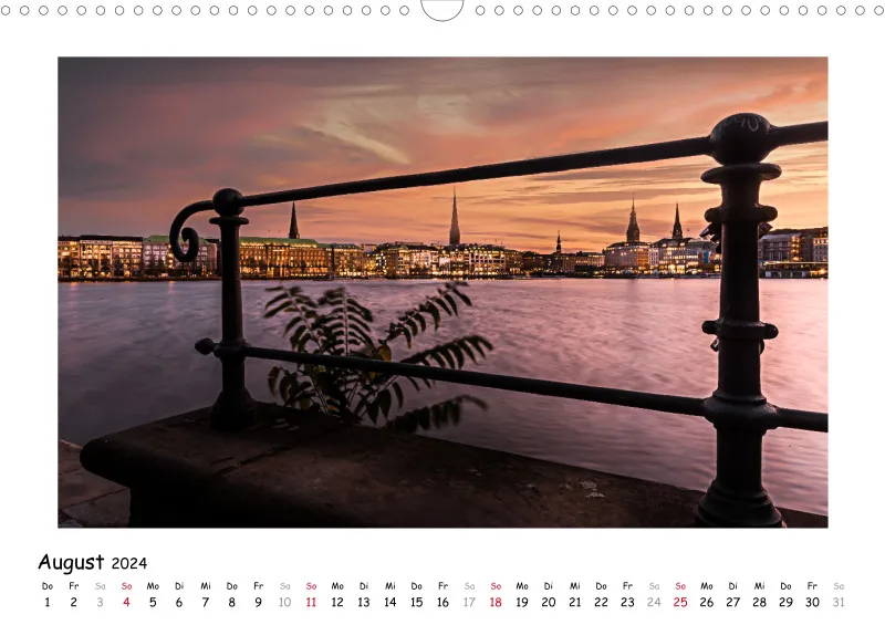 Hamburg - meine Perle Kalender 2024 Querformat DIN A3