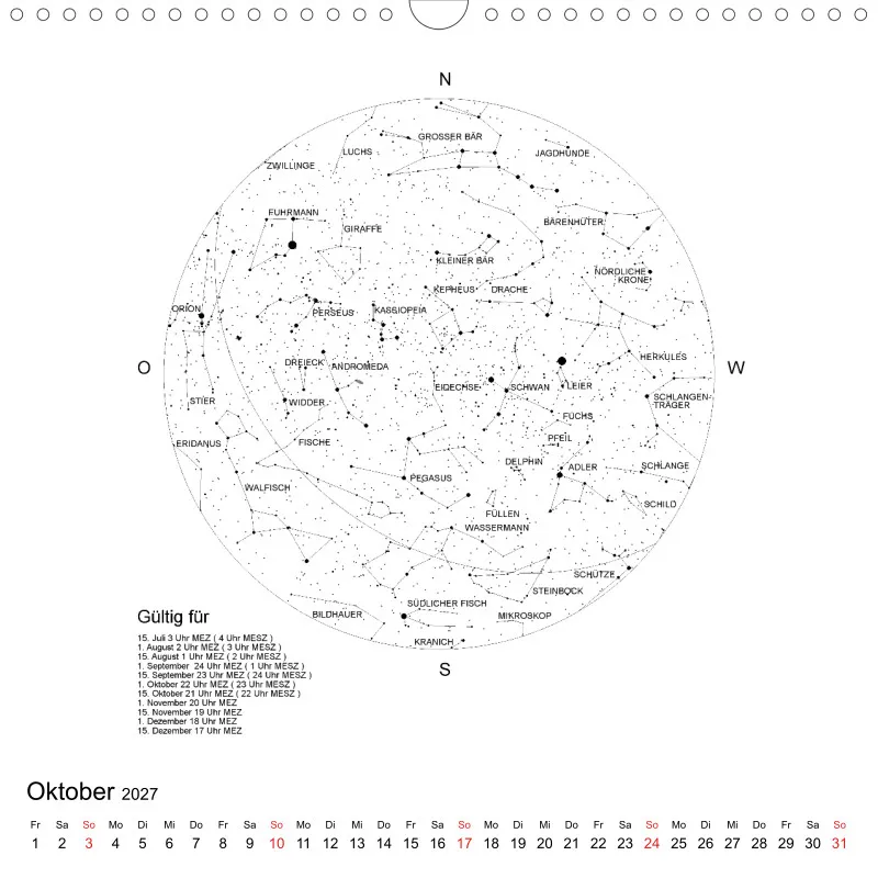 Sternenhimmel 2027 - Grossformat