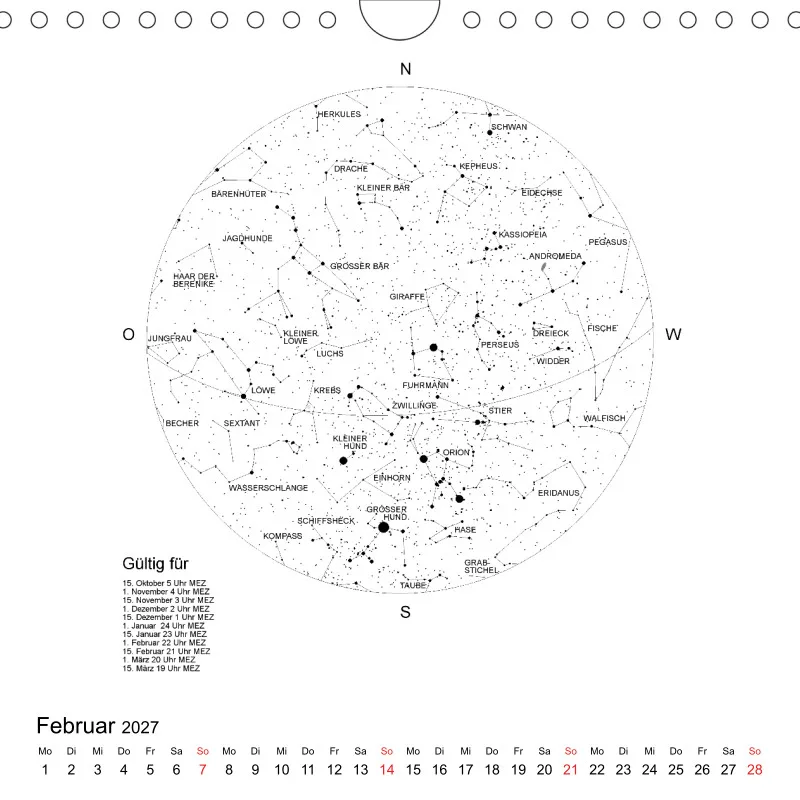 Sternenhimmel 2027 - Kleinformat