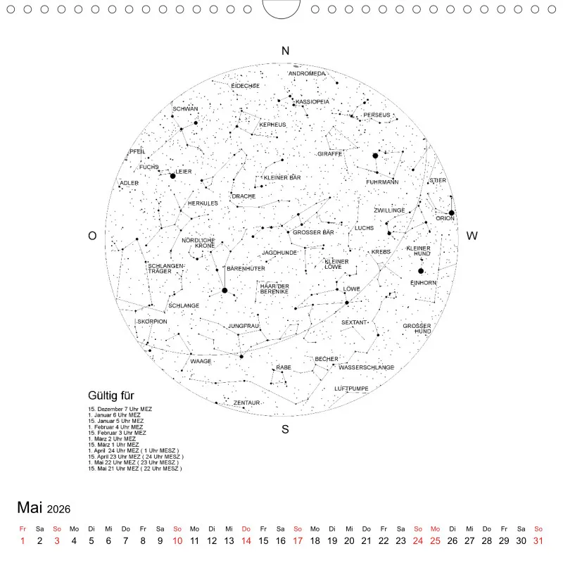 Sternenhimmel 2026 - Grossformat