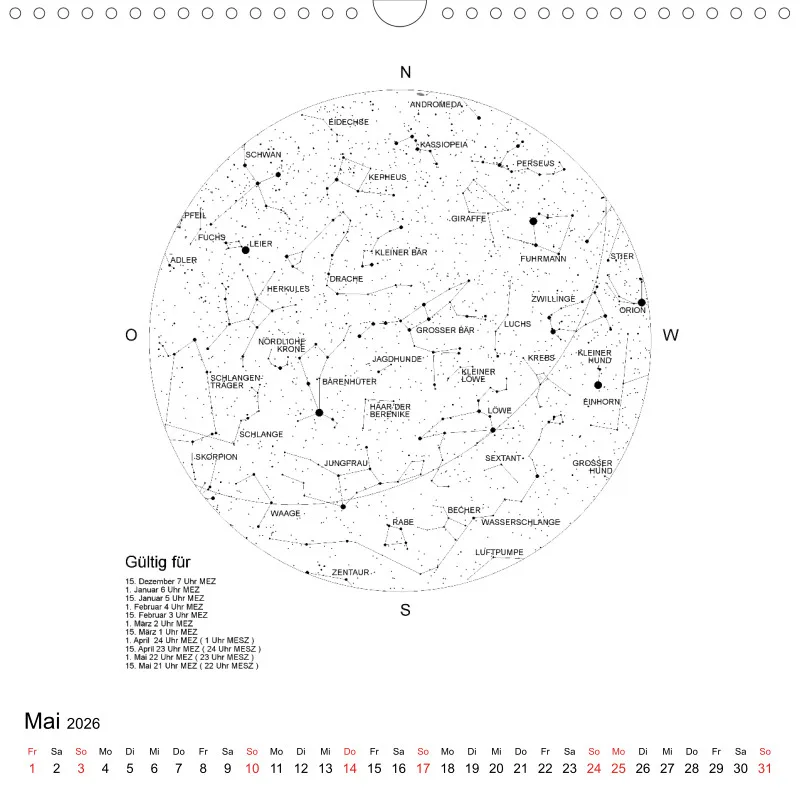 Sternenhimmel 2026 - Grossformat