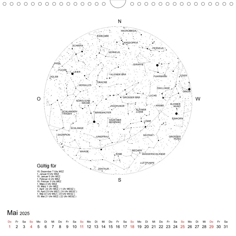 Sternenhimmel 2025 - Grossformat