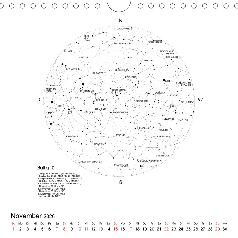Sternenhimmel 2026 - Kleinformat