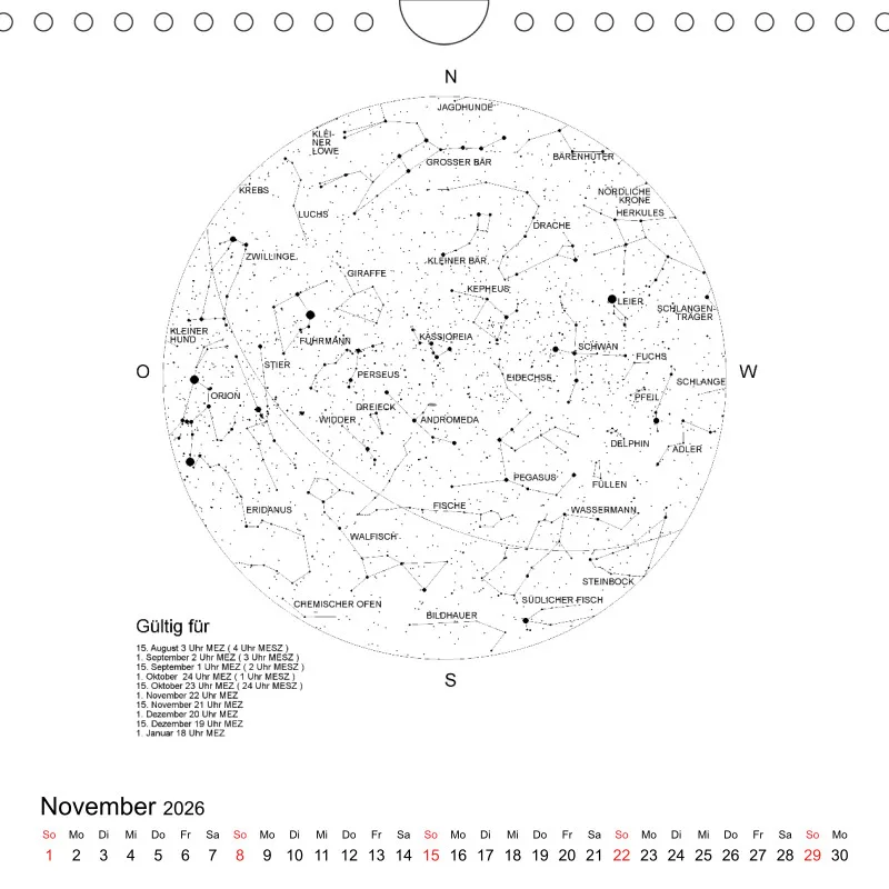 Sternenhimmel 2026 - Kleinformat