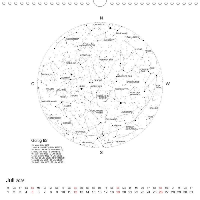 Sternenhimmel 2026 - Grossformat